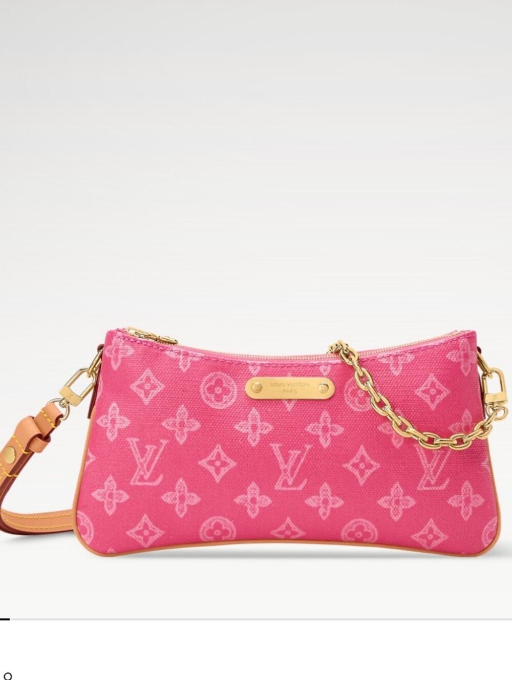 Super Coated Canvas Popit Pink Mono Pochet LVI w Gold Chain Straps